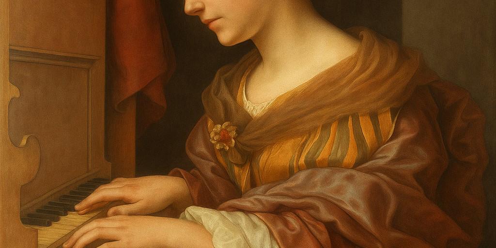 Hl. Cäcilia an der Orgel , 1650 von Carlo Dolci_ mehr kräftig