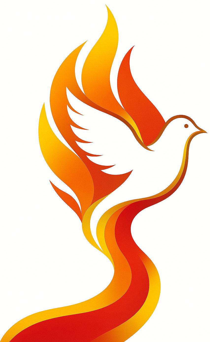 Taube mit lange Flamme