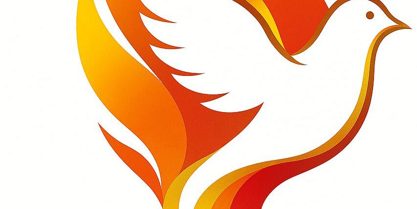 Taube mit lange Flamme